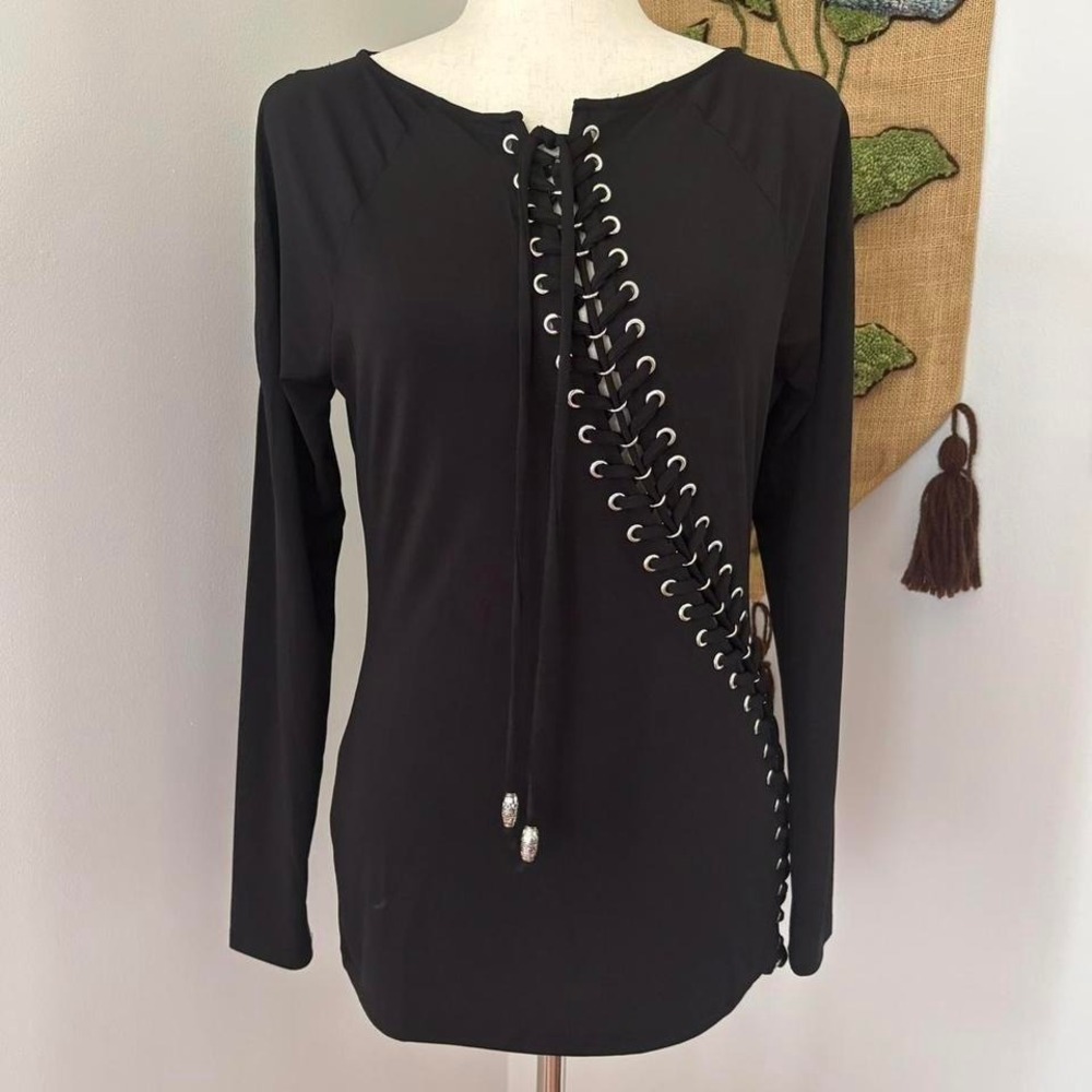 Whimsigoth Lace-Up Blouse